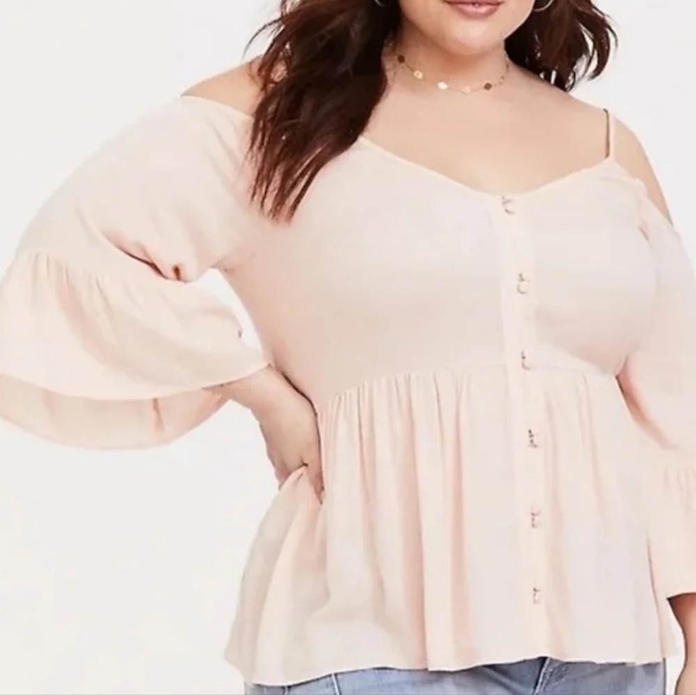 Torrid Cold Shoulder Babydoll Blouse